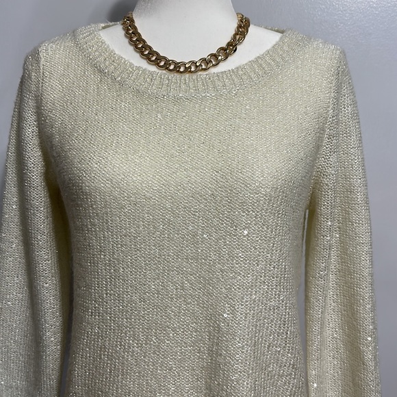ANNE KLEIN WOMEN’S SEQUINNED KNITTED SWEATER - Picture 5 of 10